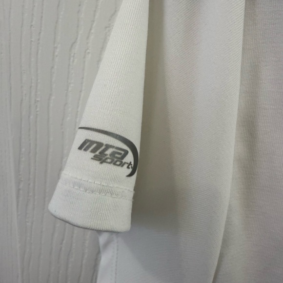 MCA Sport Top Womens Large White VNeck‎ Athletic Short Sleeve Activewear - Picture 2 of 4